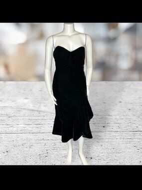 Shoshanna Black Velvet Sweetheart strapless Dress
